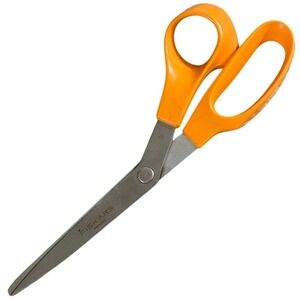 Vintage FISKARS 88 Stainless Steel Scissors Sewing Craft USA 8in Orange Handle